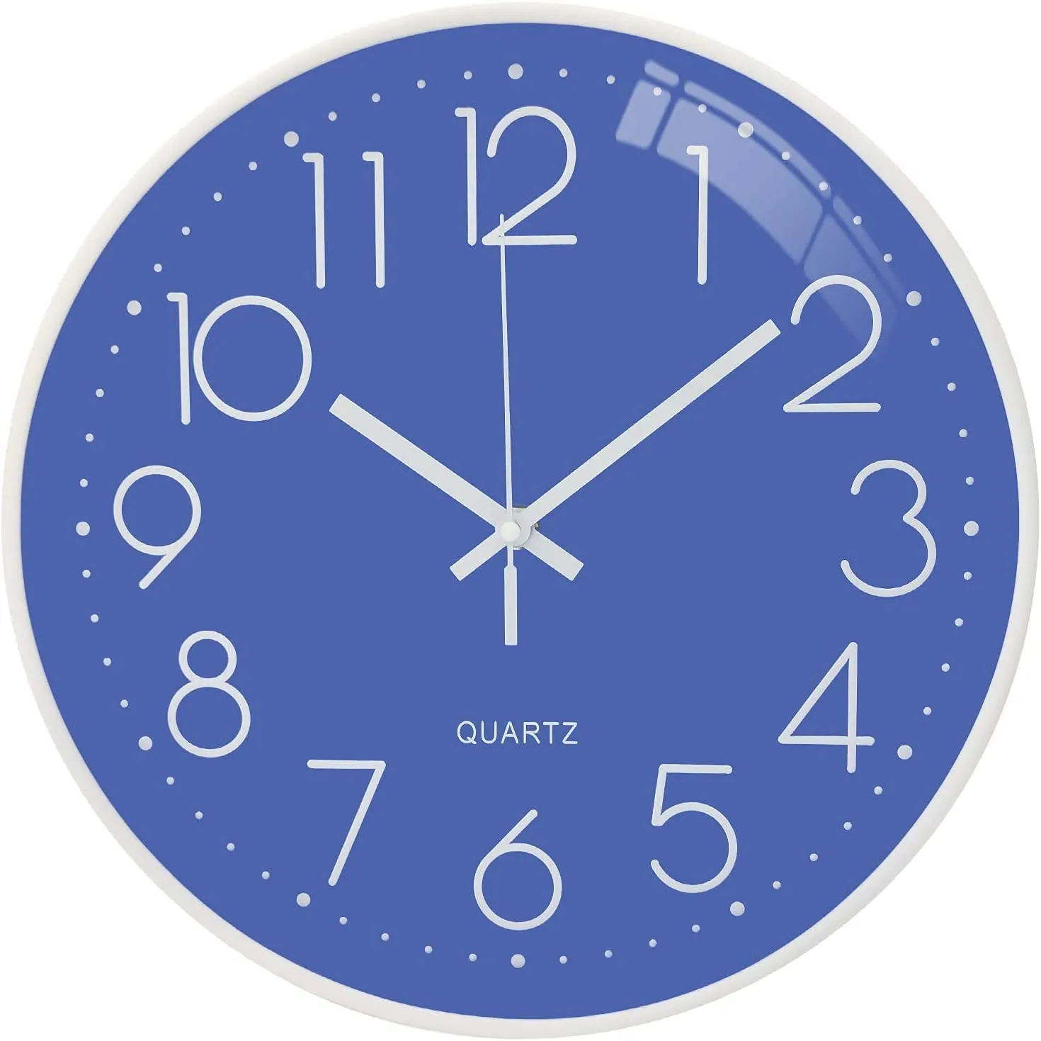Rylan Wall Clock 12" Silent Quartz Decorative Latest Wall Clock Non-Ticking Classic Clock Battery Operated Round Easy to Read for Room/Home/Kitchen/Bedroom/Office/School.- (Sky Blue)