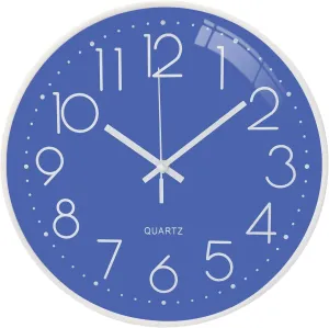 Rylan Wall Clock 12" Silent Quartz Decorative Latest Wall Clock Non-Ticking Classic Clock Battery Operated Round Easy to Read for Room/Home/Kitchen/Bedroom/Office/School.- (Sky Blue)