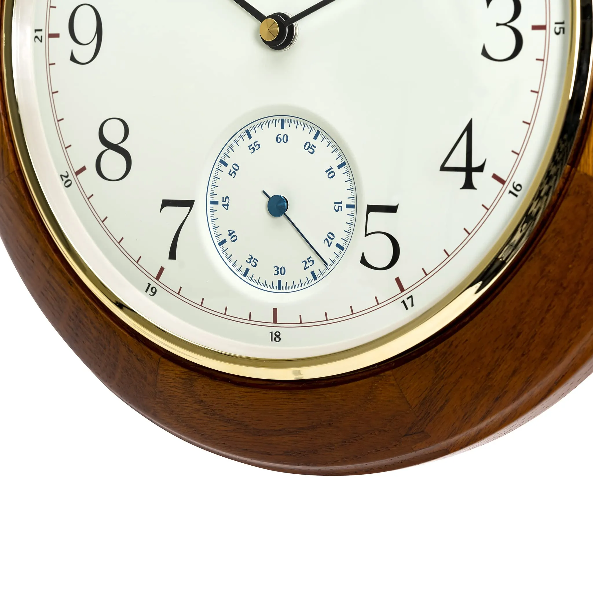 SEIKO Elegant Round Analog Brown Wooden Home Decor Wall Clock with Dual Seconds Clock (Size: 30 x 4.7 x 30 CM | Weight: 1250 gram) QXA432BN