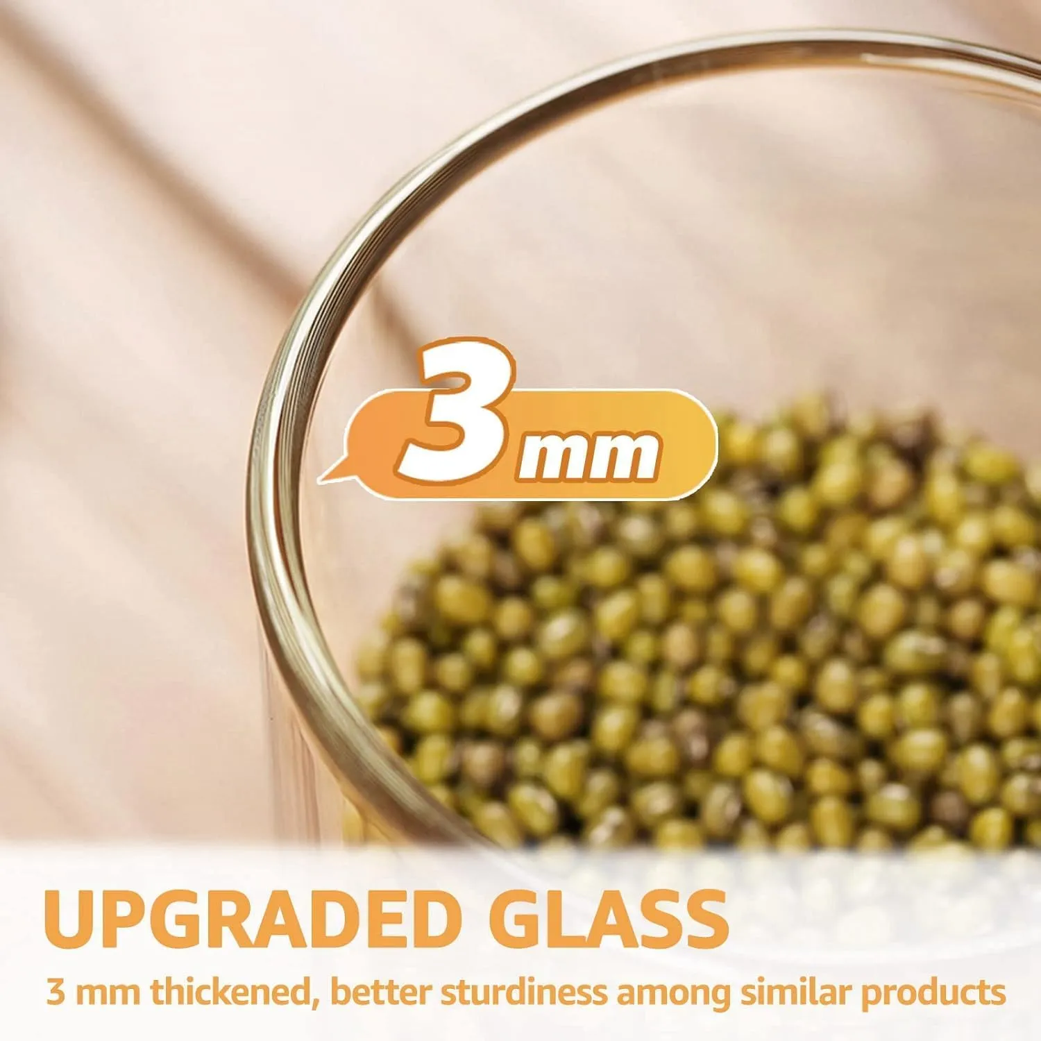 Set Of 12 230ml Glass Storage Jars with Bamboo Lids and Labels