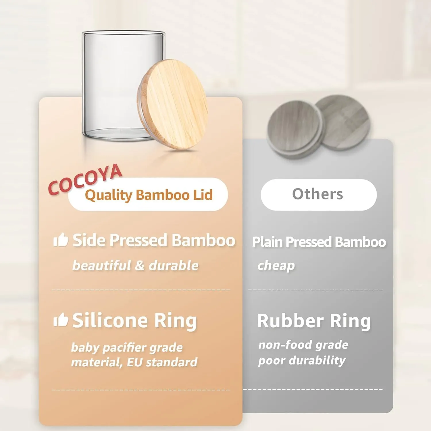Set Of 12 230ml Glass Storage Jars with Bamboo Lids and Labels