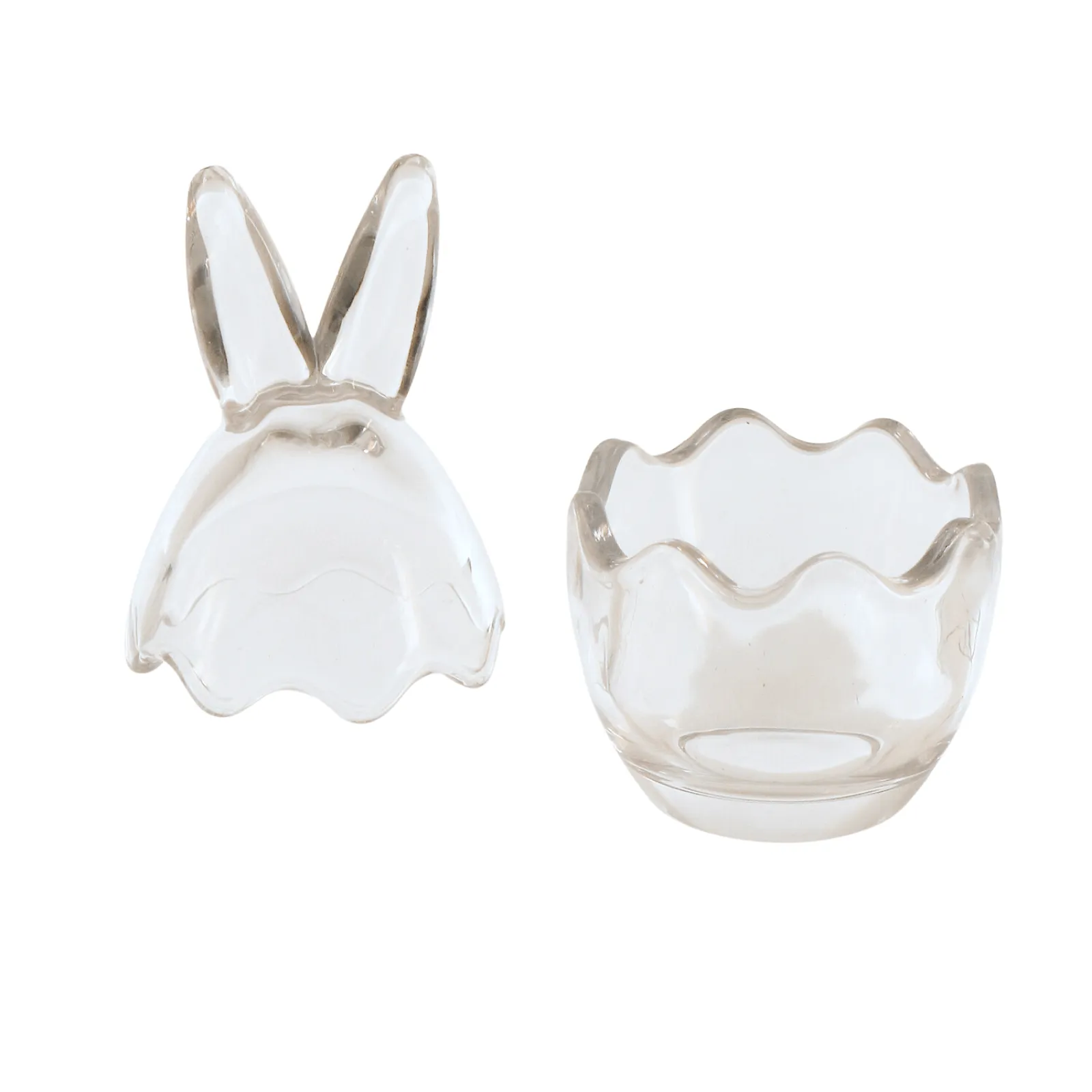 Set of 3 Easter Bunny Ears Glass Treat Sweets Storage Jars