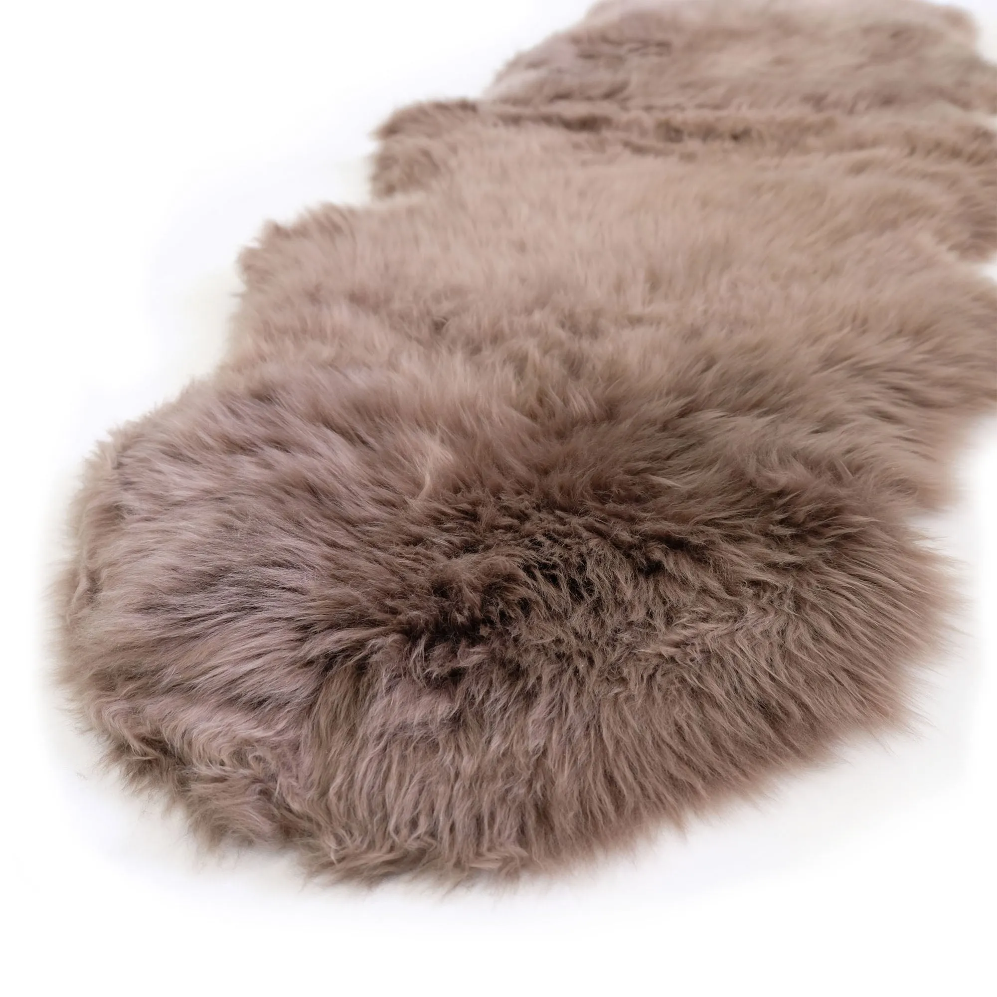 Sheepskin Rug - Taupe - Super Double Length (200x60-65cm) - Long Wool Australian Merino Sheepskin