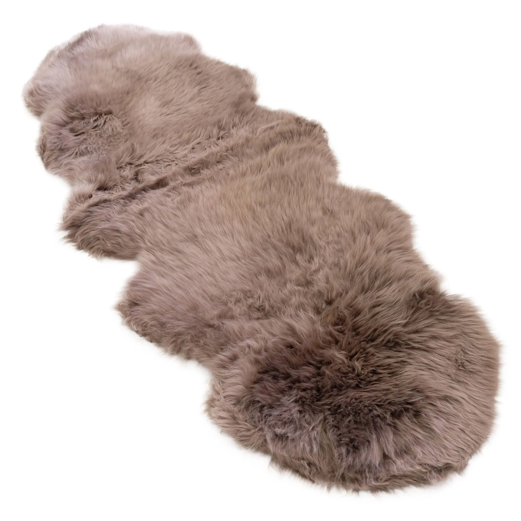 Sheepskin Rug - Taupe - Super Double Length (200x60-65cm) - Long Wool Australian Merino Sheepskin
