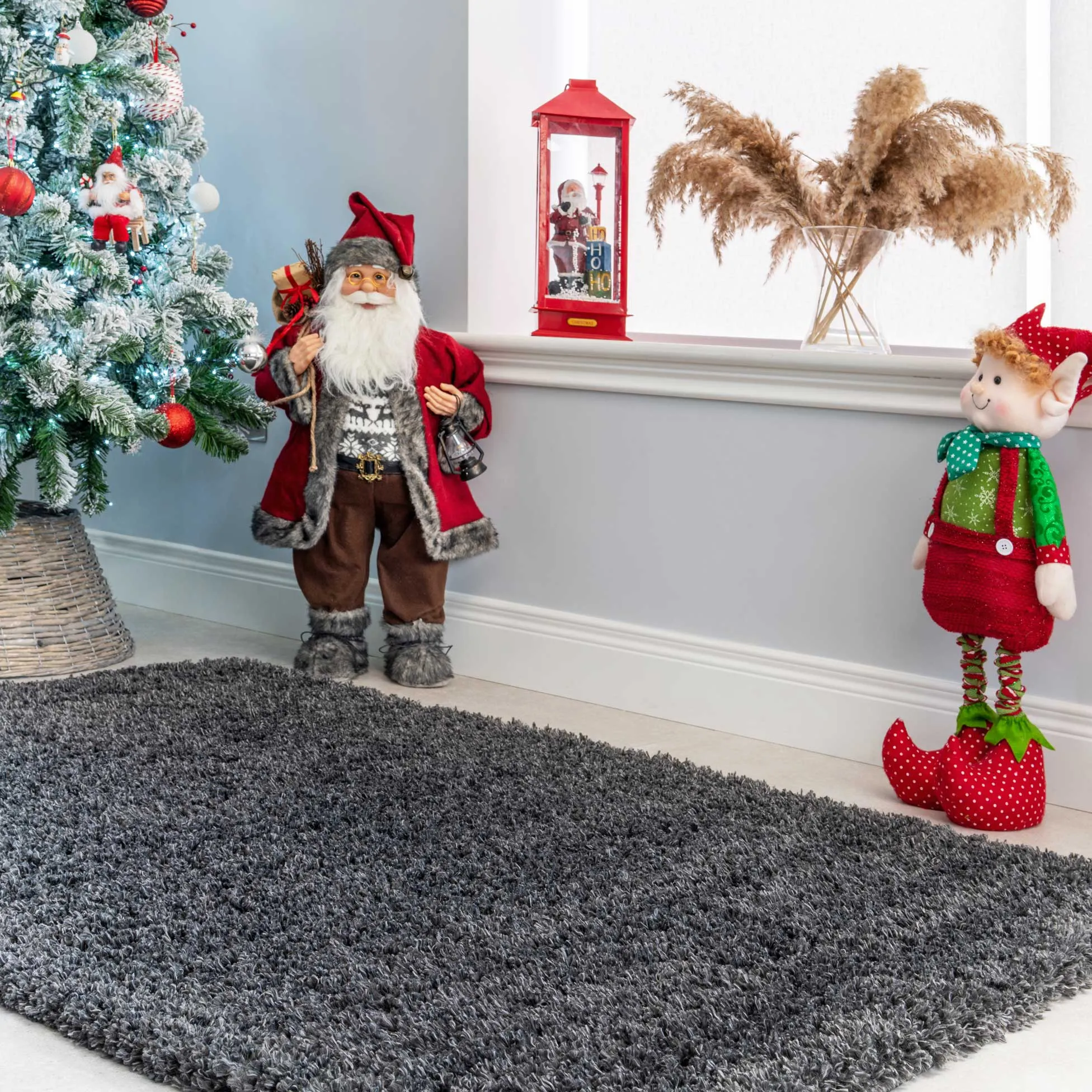 Super Soft Luxury Grey Shaggy Rug