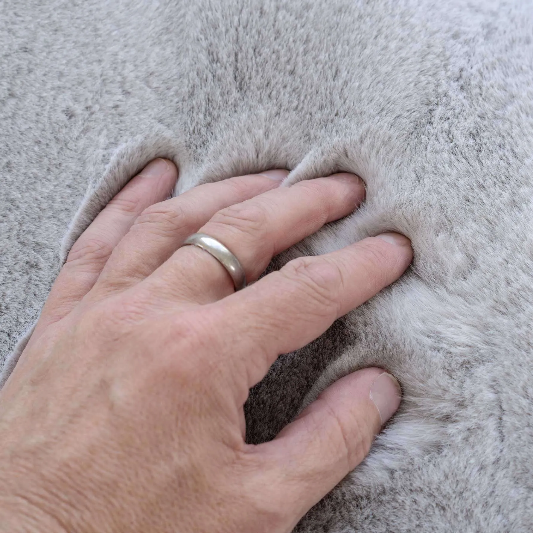 Super Soft Silver Faux Fur Area Rug