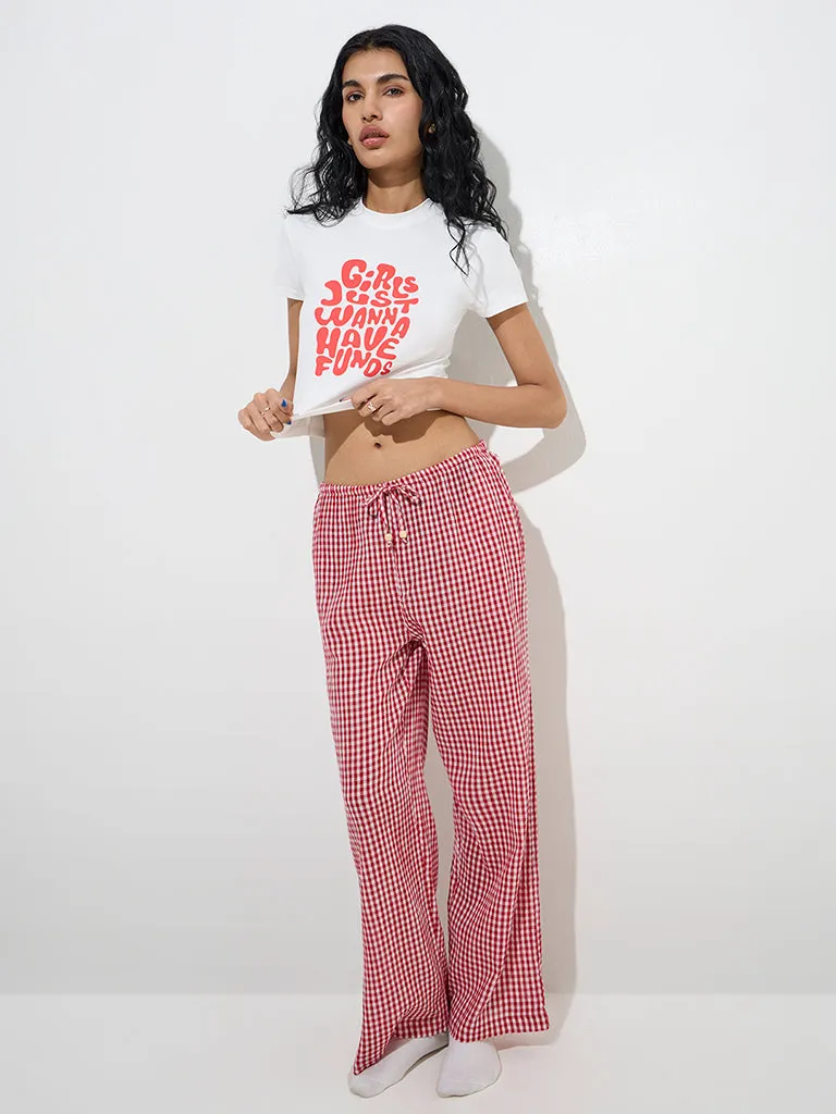 Superstar White Text Printed Cotton-Blend T-Shirt