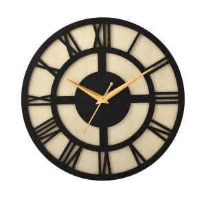 TAGROCK 12" High Precision Decorative Antique Wooden Silent Non Tickling Wall Clock for Living Room, Hall, Bedroom - Analog (Pack of 1) (TAG_0031)