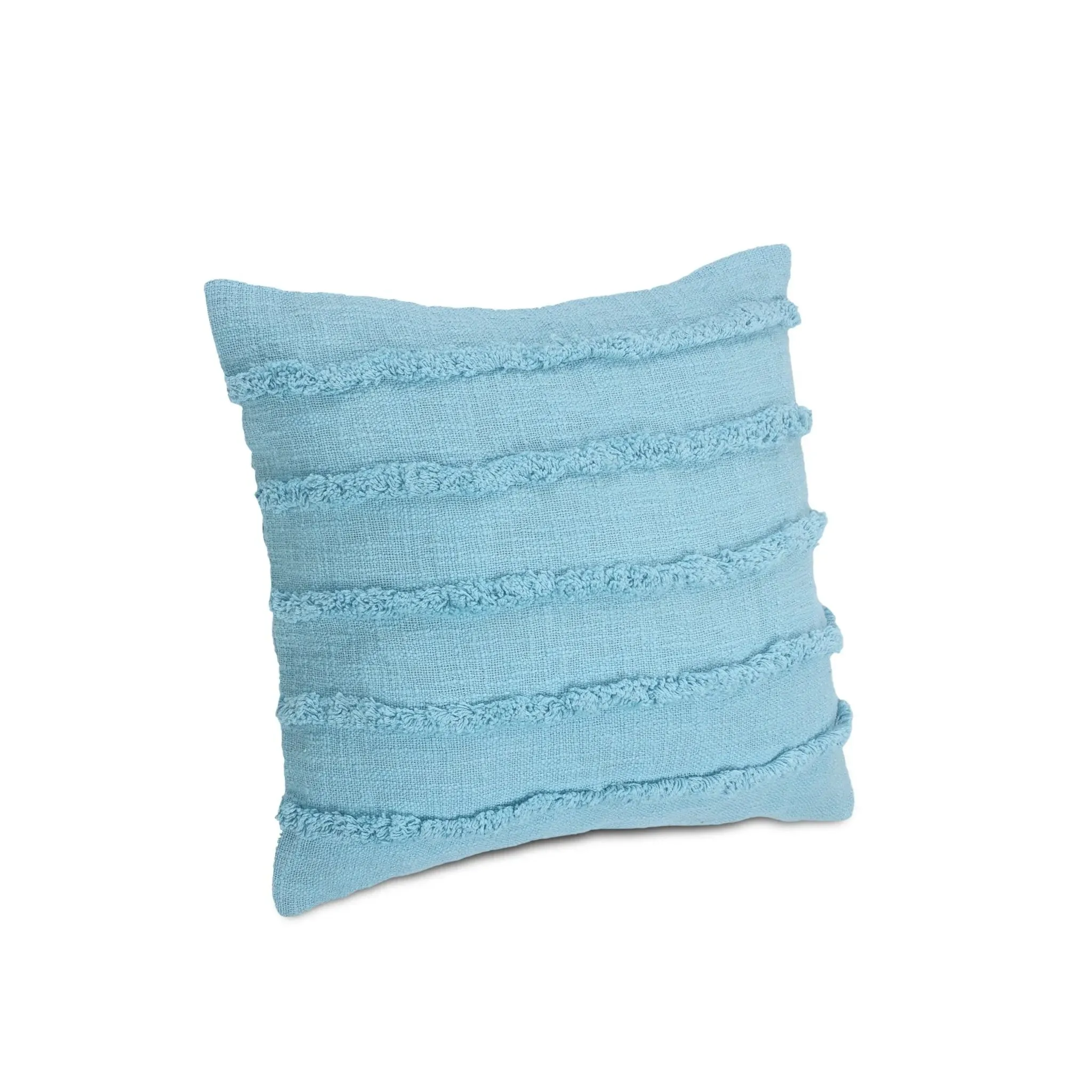 Teal Overtufted Solid  LR07512 Throw Pillow
