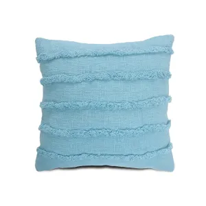 Teal Overtufted Solid  LR07512 Throw Pillow