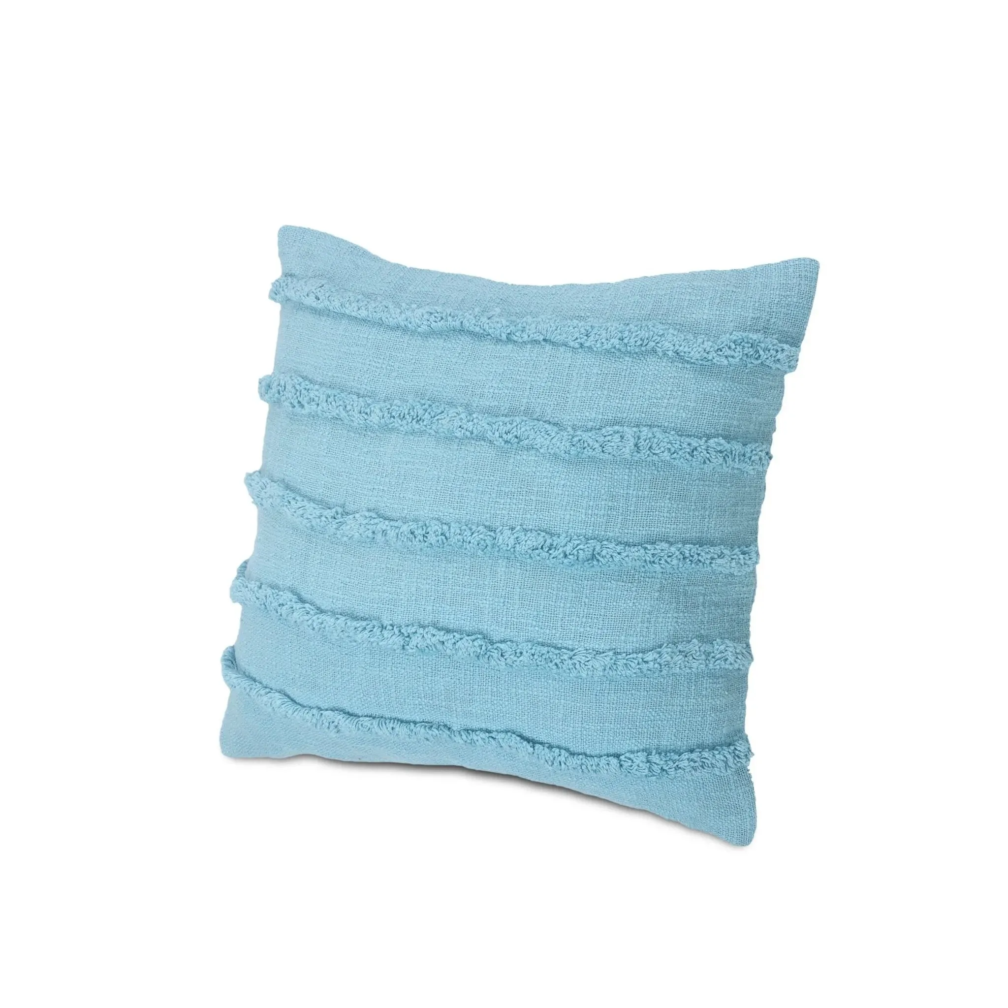 Teal Overtufted Solid  LR07512 Throw Pillow