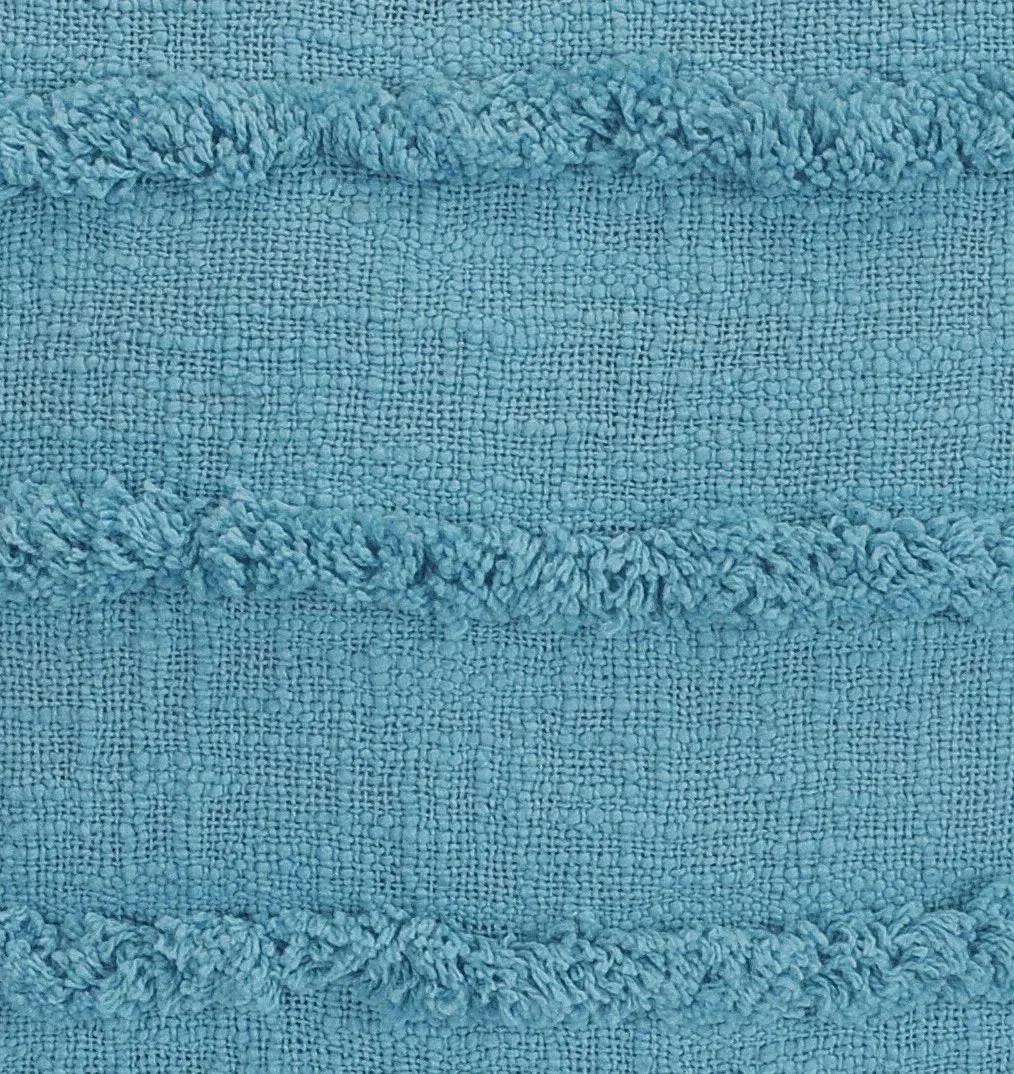 Teal Overtufted Solid  LR07512 Throw Pillow