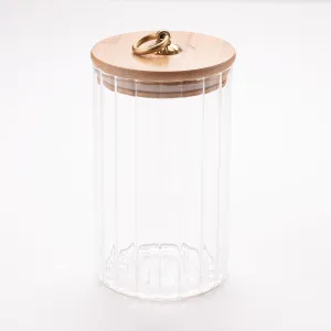 The Better Home Borosilicate Kitchen Containers Set with Wooden Lid | Multi-Utility, Leakproof, Airtight Storage Jar for Cookies, Snacks, Tea, Coffee | Microwave & Oven Safe | 820 ml