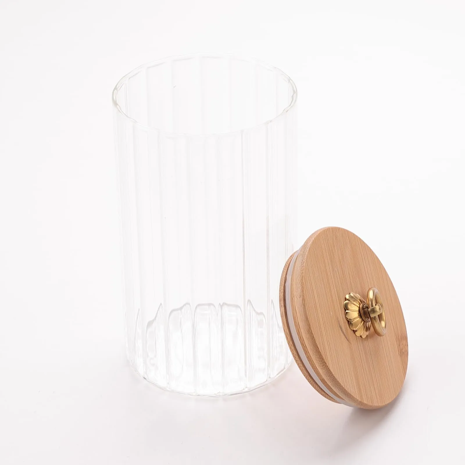 The Better Home Borosilicate Kitchen Containers Set with Wooden Lid | Multi-Utility, Leakproof, Airtight Storage Jar for Cookies, Snacks, Tea, Coffee | Microwave & Oven Safe | 820 ml