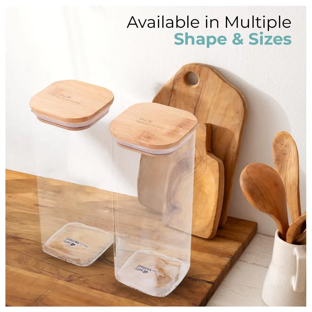 The Better Home Borosilicate Rectangular Glass Jar For Kitchen Storage|Container Set & Storage Box,Glass Container With Lid|Air Tight Containers For Kitchen Storage (Pack Of 6 (1000Ml)) - Transparent