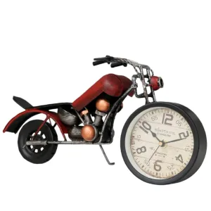 The Procure Store Antique Bike Design Table Clock- Red