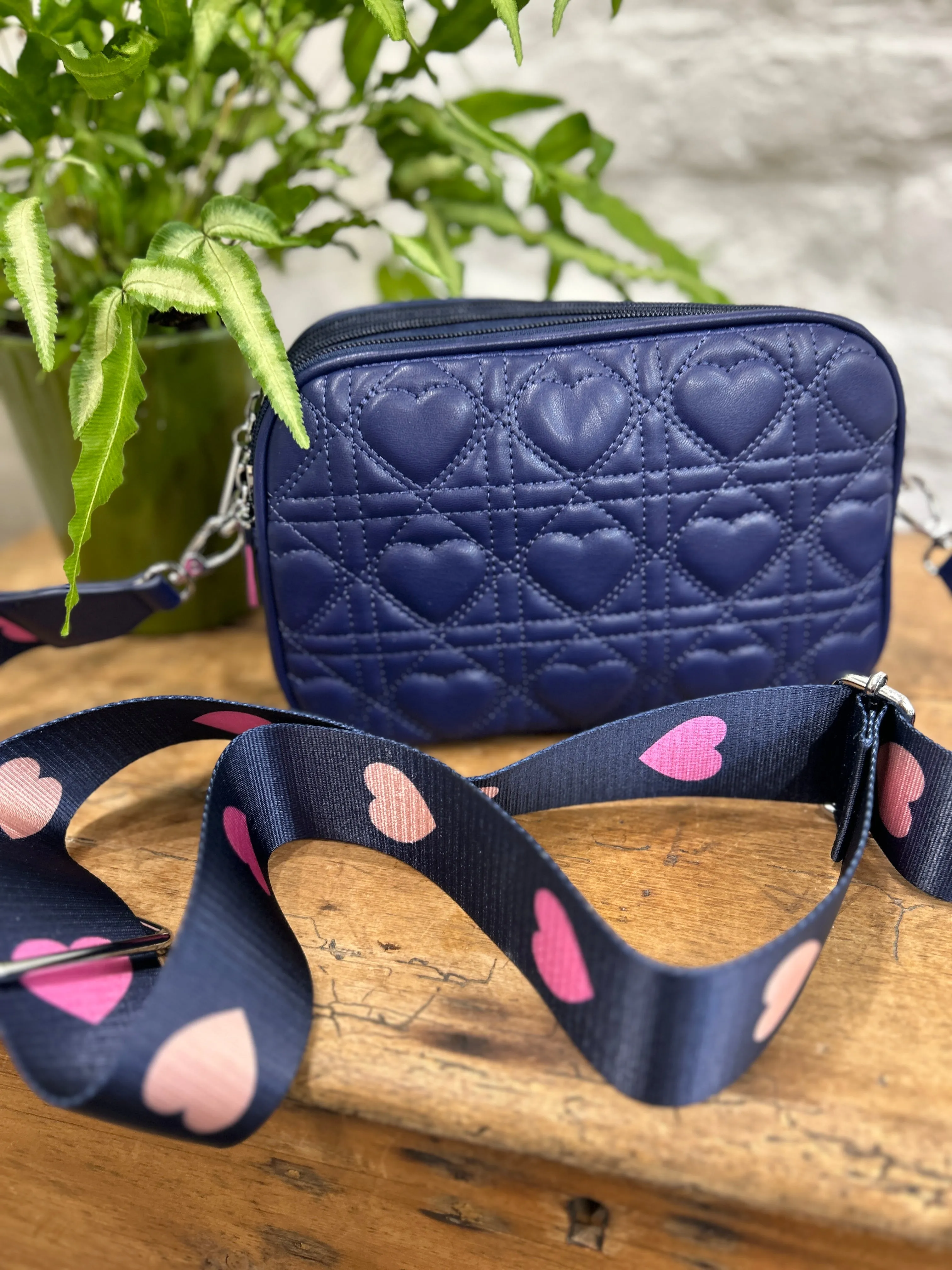 The Wandsworth Heart Quilted Funky Strap Cross Body Bag