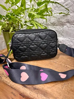 The Wandsworth Heart Quilted Funky Strap Cross Body Bag