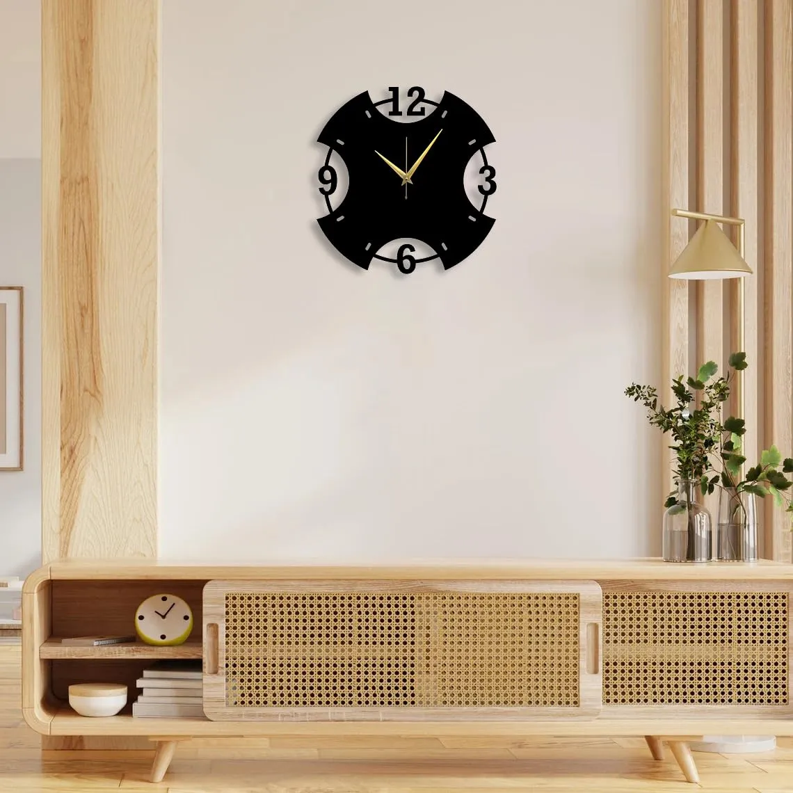 Trademubarak numerical metal wall clock for Living Room & Home Decor,Large Size Wall Clock with Numbers, Metal Wall Ornament, Outdoor Wall Clock and Gifts, Laser Cut Clock, Home Gifts (M25_40cm)