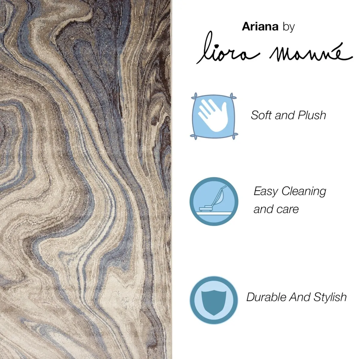 Trans-Ocean ARIANA Indoor Power Loomed Polypropylene NonShed Areaa Rug  - Cool