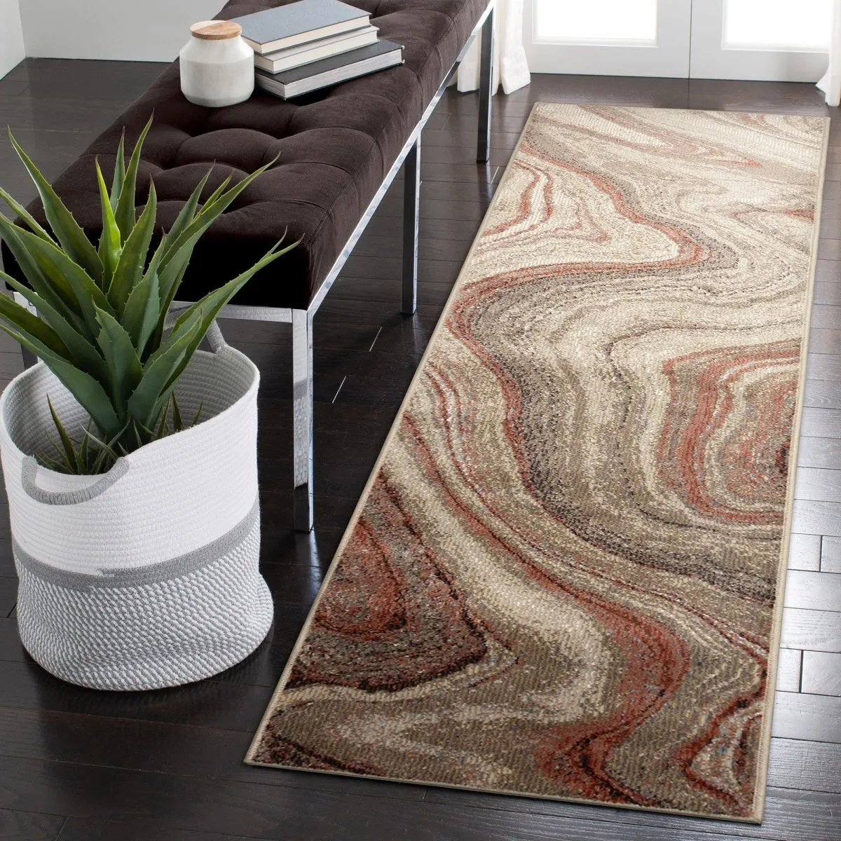 Trans-Ocean ARIANA Indoor Power Loomed Polypropylene NonShed Areaa Rug  - Warm