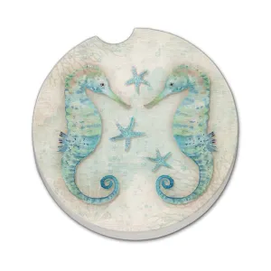 Twin Seahorses Car Coaster