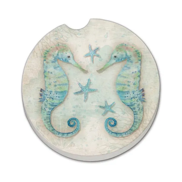 Twin Seahorses Car Coaster