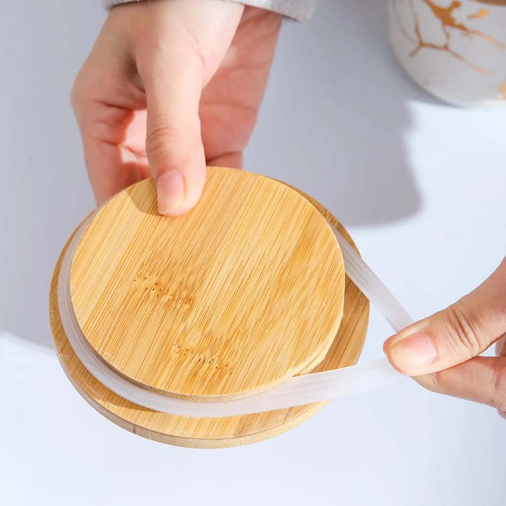 UMAI Ceramic Jar with Bamboo Lid - 1000ml | Air Tight Containers for Kitchen Storage | Multipurpose-Tea,Coffee,Snacks,Sugar,Salt,Dry Fruit,Pulses | Kitchen Organizer Items & Storage |Gift Items|Black