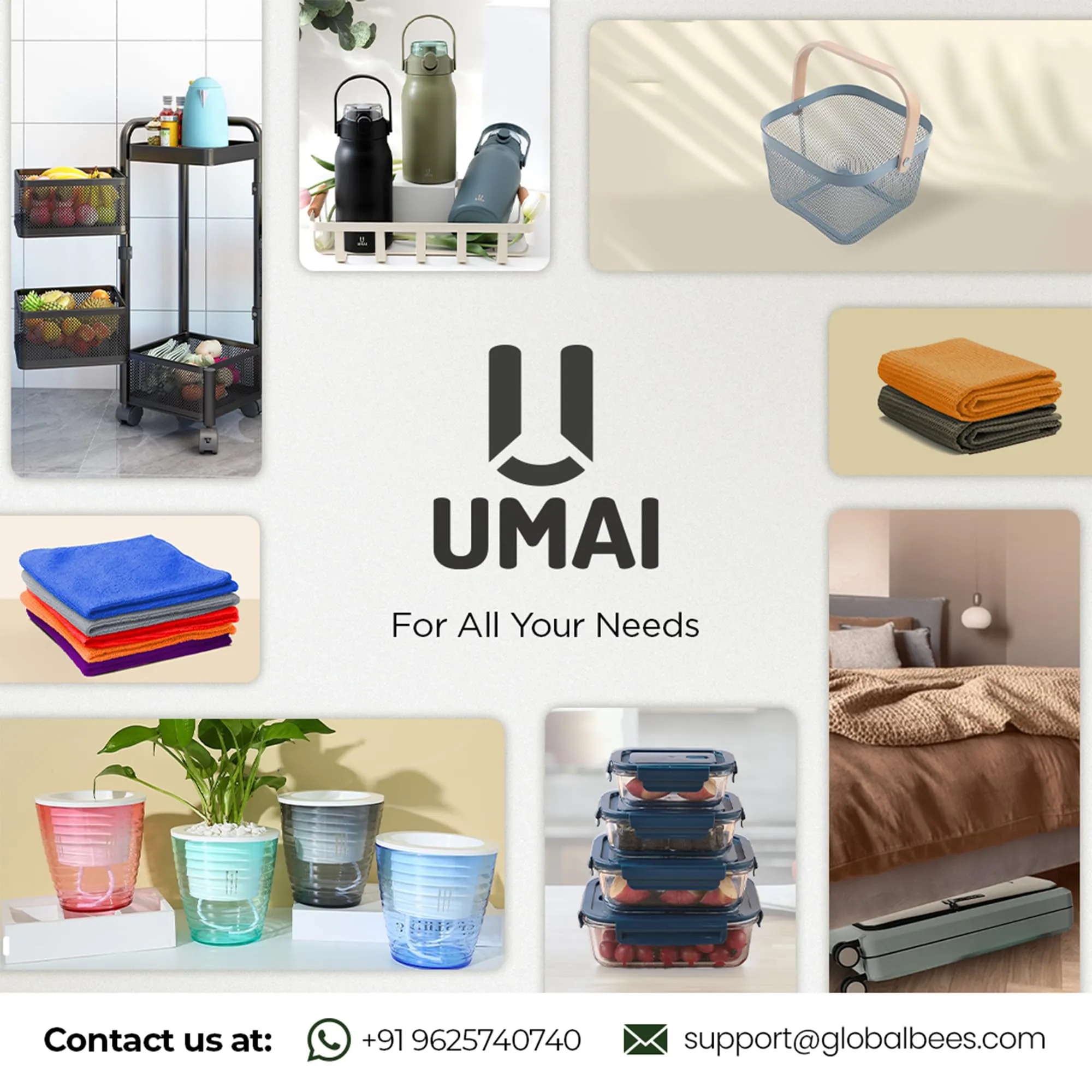 UMAI Ceramic Jars For Kitchen Storage With Bamboo Lids And Tray | Airtight Kitchen Containers Set | Kitchen Accessories Items | Multipurpose Jars For Pickles Dry Fruits Nuts Pulses | 650ml | Pack of 3