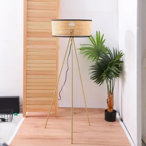 UMAI Floor Lamp with Rattan Shade-125 CM | Tripod Shape | Lamps for Home Decoration | Floor Lamps for Living Room Corner| Gift for Housewarming Ceremony| Standing Lamp for Living Room, Bedroom