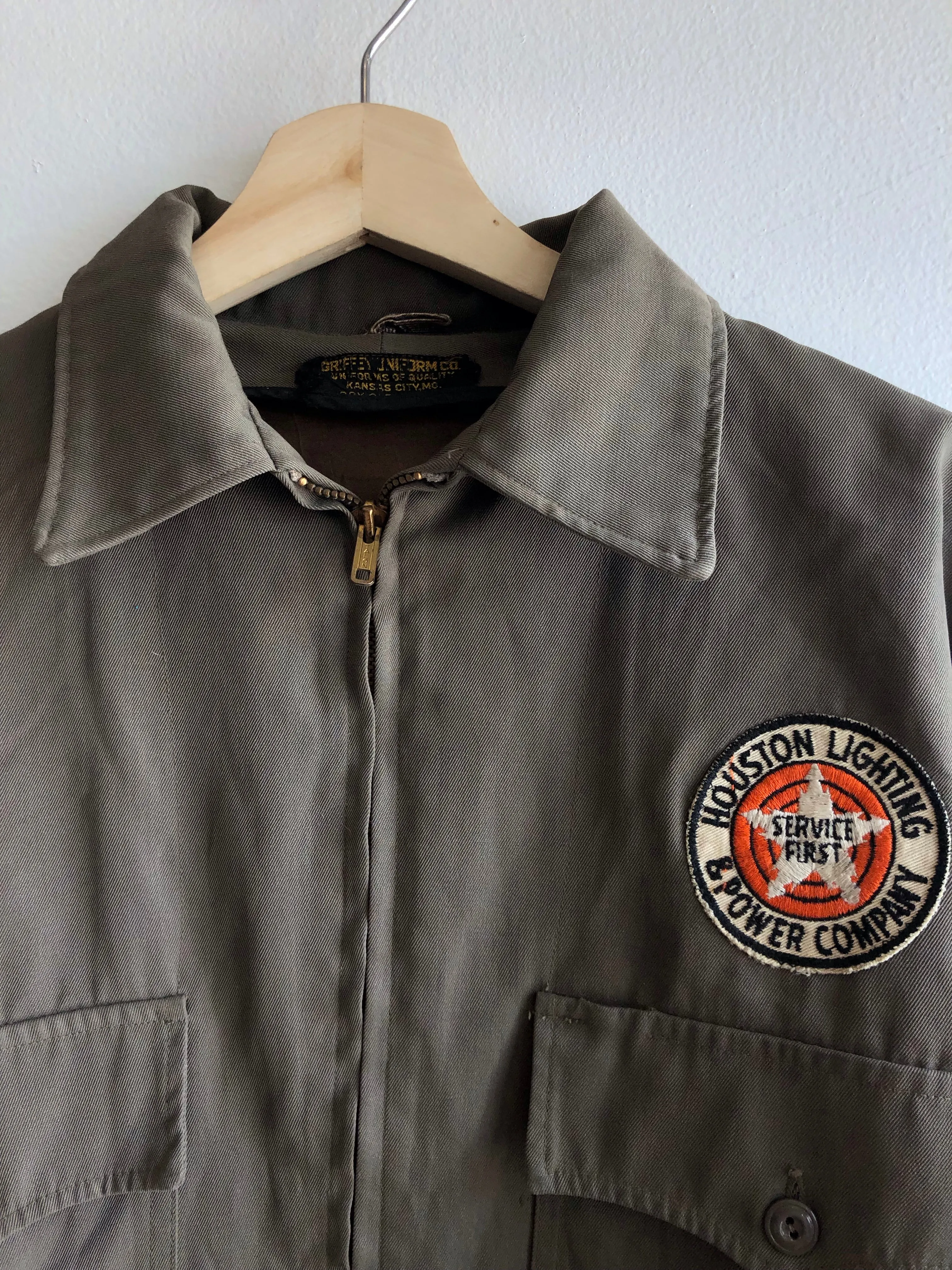 Vintage 1940s Houston Lighting and Power Work Jacket