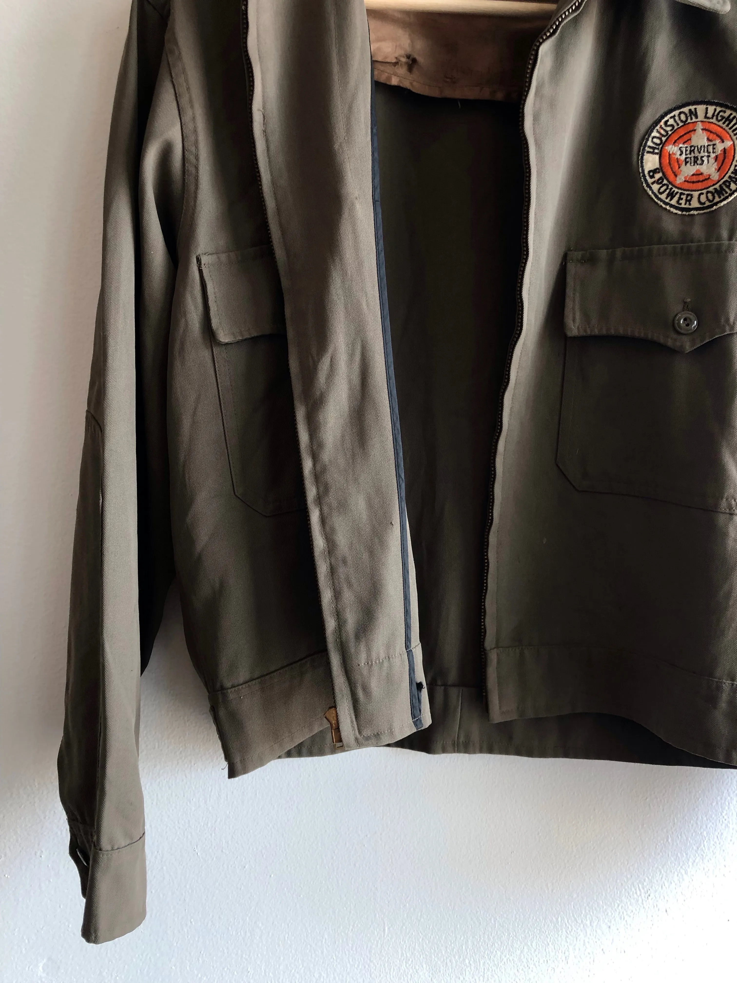 Vintage 1940s Houston Lighting and Power Work Jacket