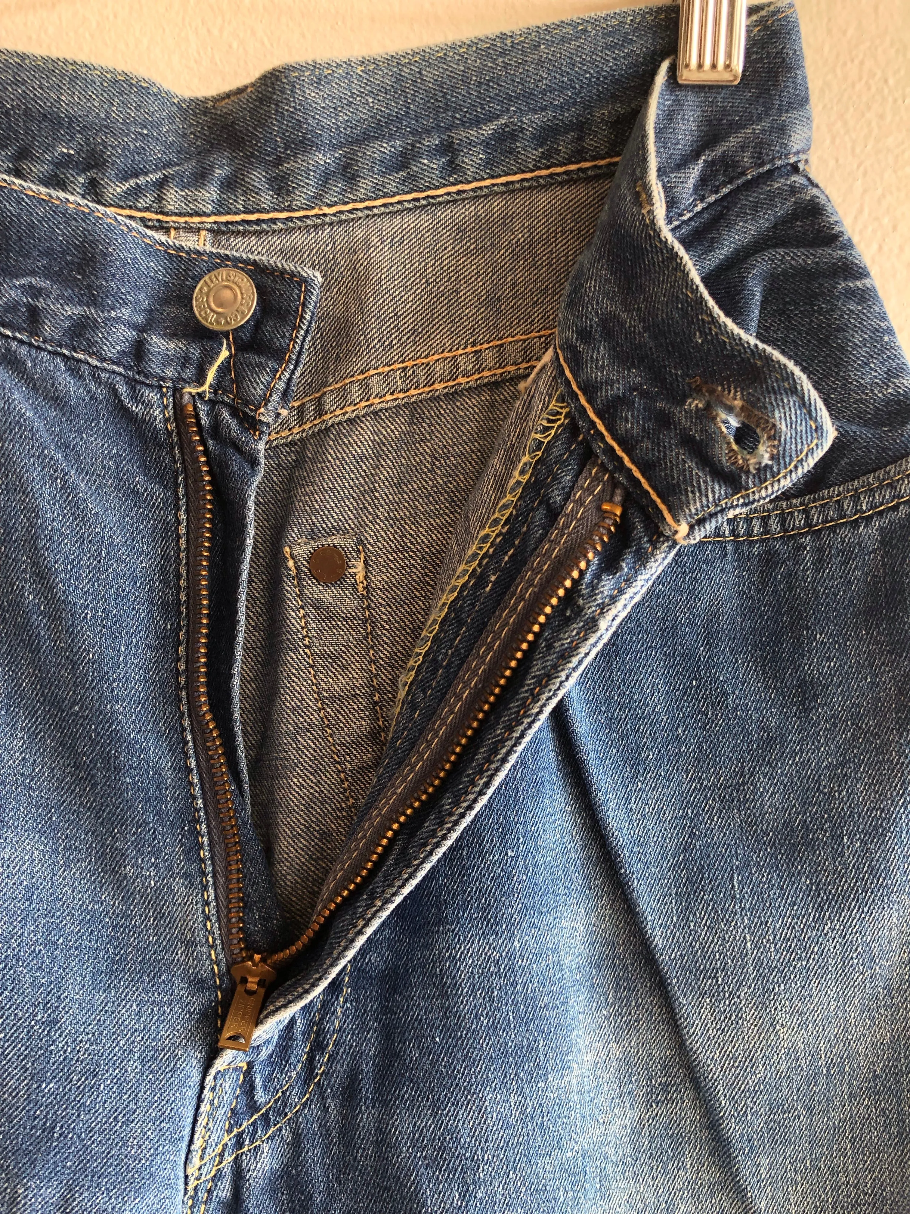 Vintage 1950s Levis Big E 701 Hidden Rivet Denim Jeans