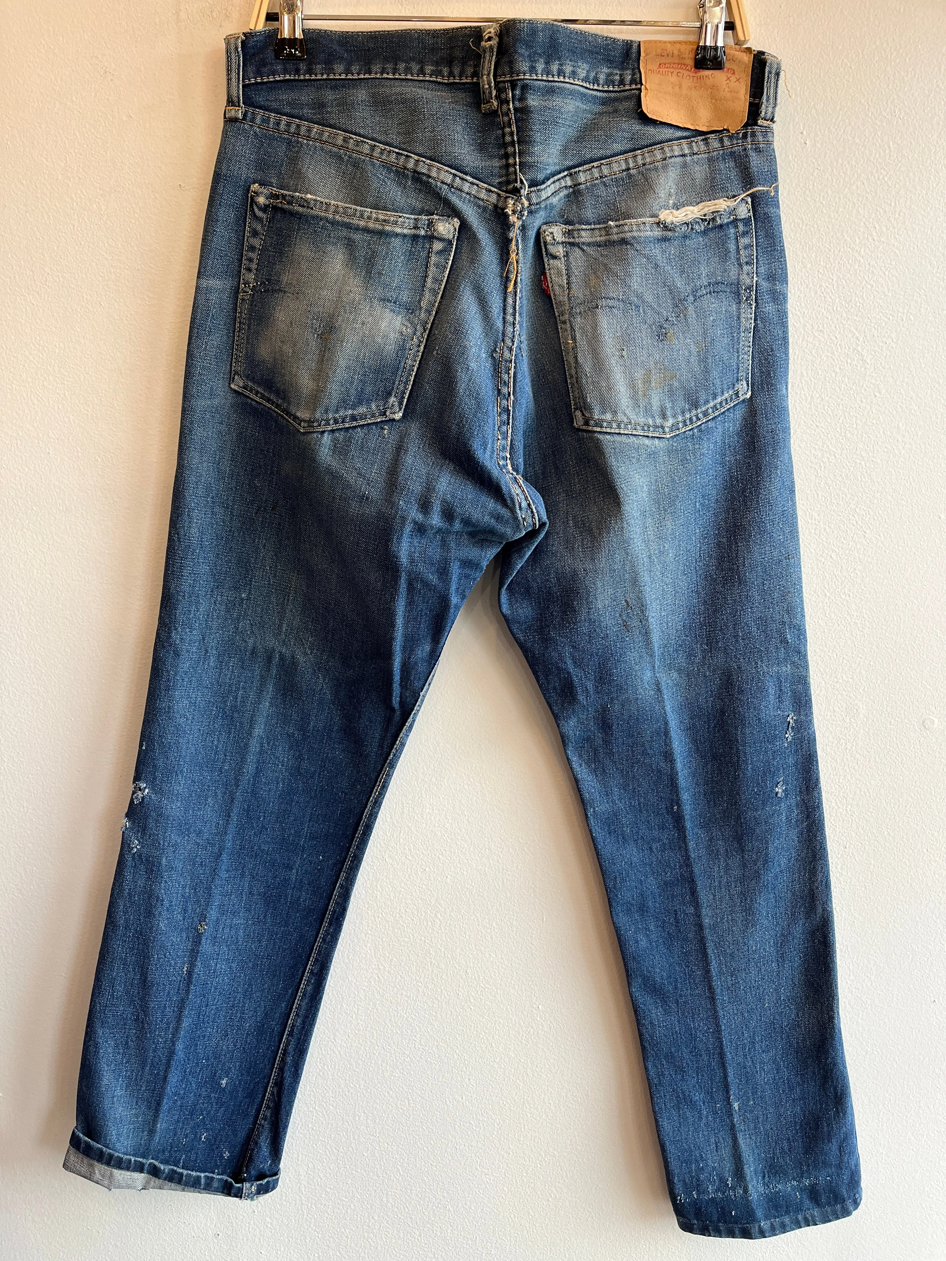 Vintage 1950's Levi's "Big E" Hidden Rivets Redlines Selvedge Denim Jeans