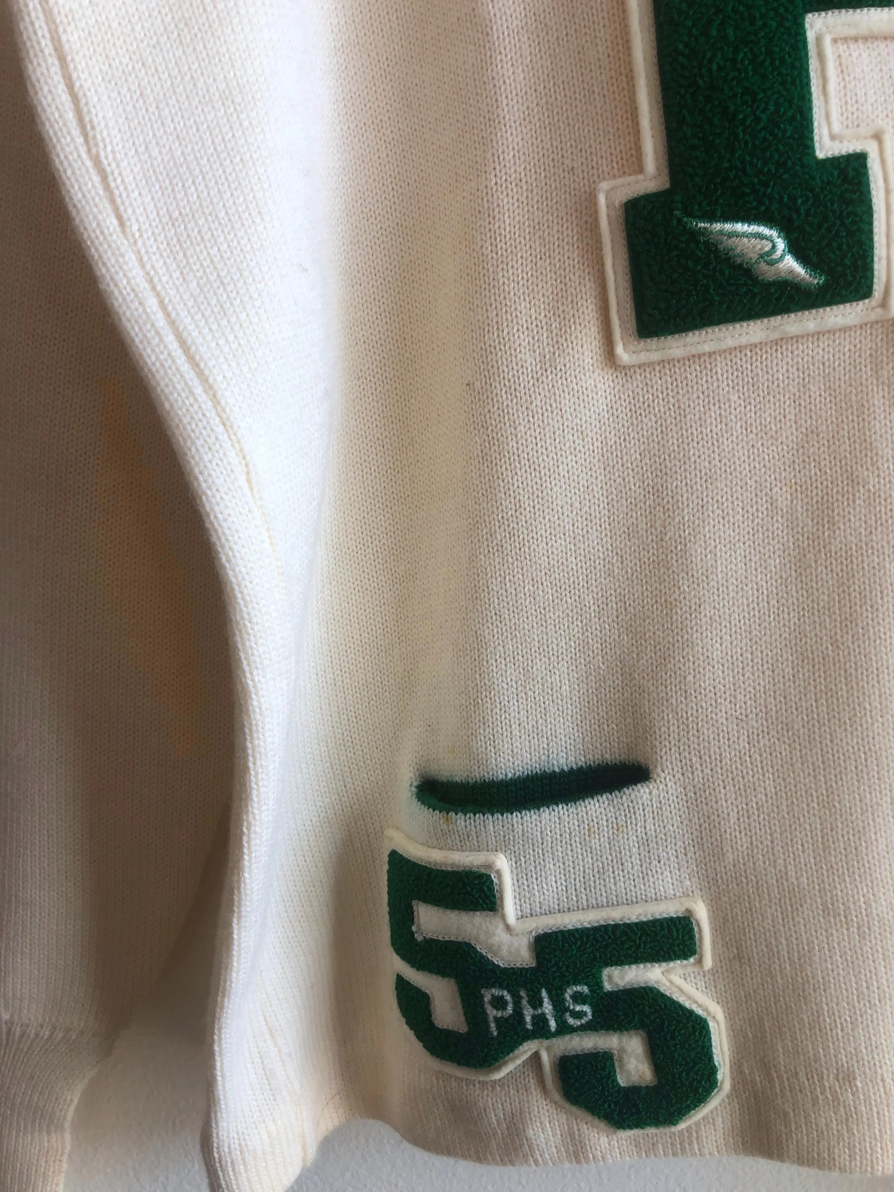 Vintage 1950s Peninsula High School  Varsity Sweater w/ Pockets