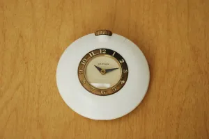 Westclox White Mini Ladies Purse Clock