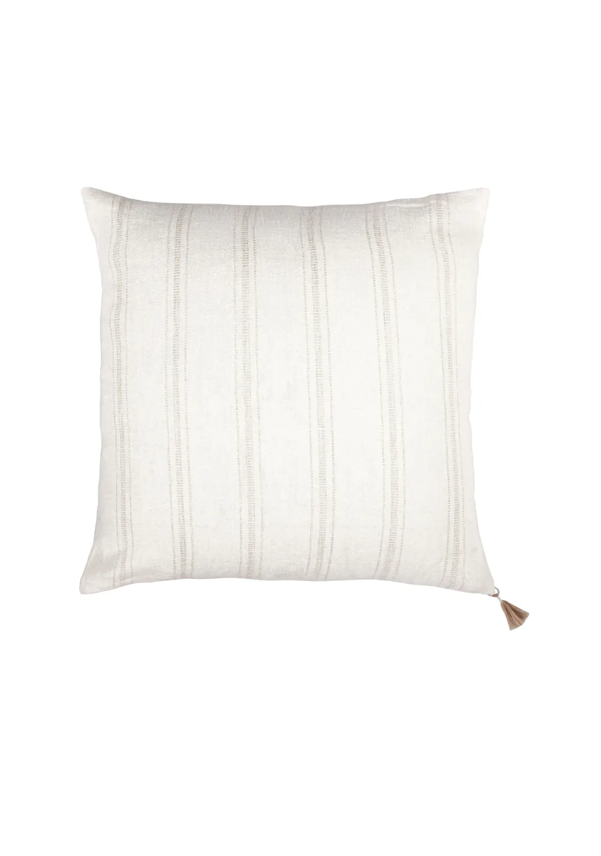 White with Beige Stripes Linen Pillows