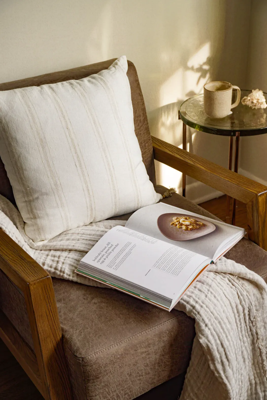 White with Beige Stripes Linen Pillows