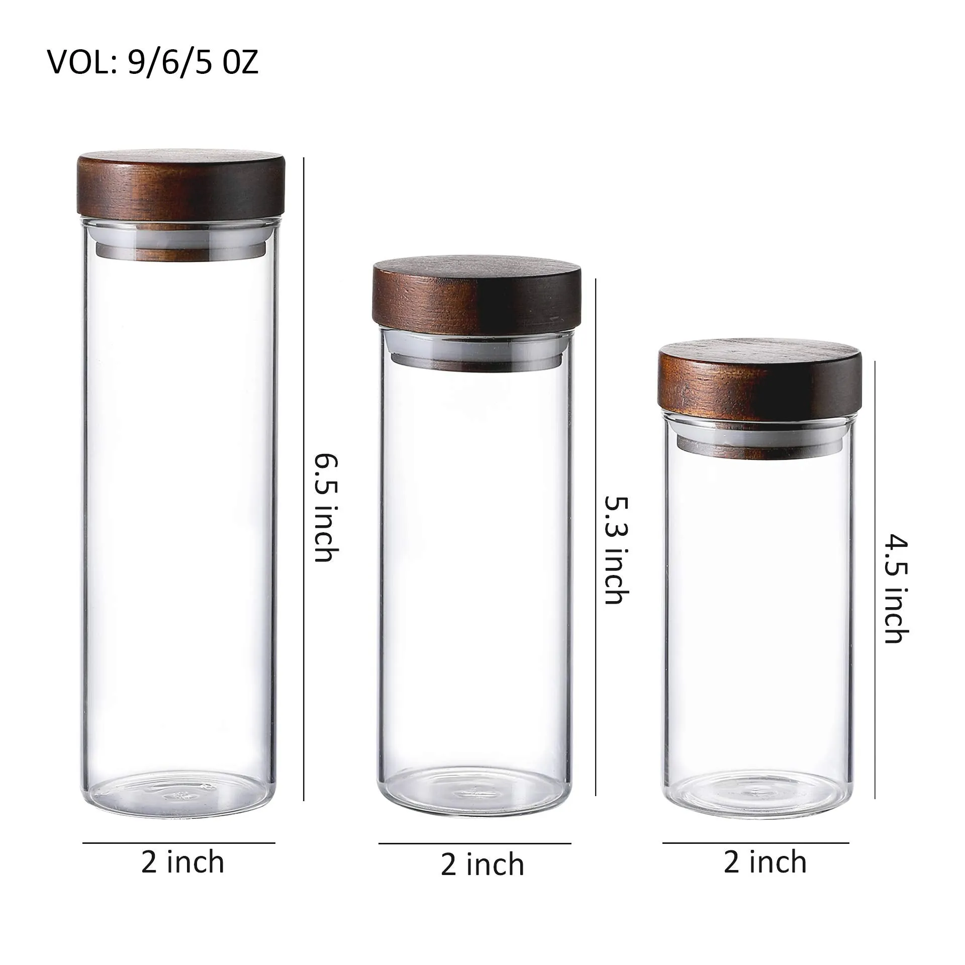 Whole Housewares Empty Refillable Borosilicate Glass Bottles Vials Jars,Mini Storage Jars