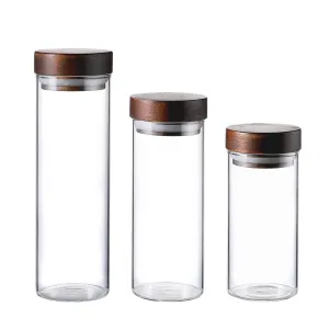 Whole Housewares Empty Refillable Borosilicate Glass Bottles Vials Jars,Mini Storage Jars