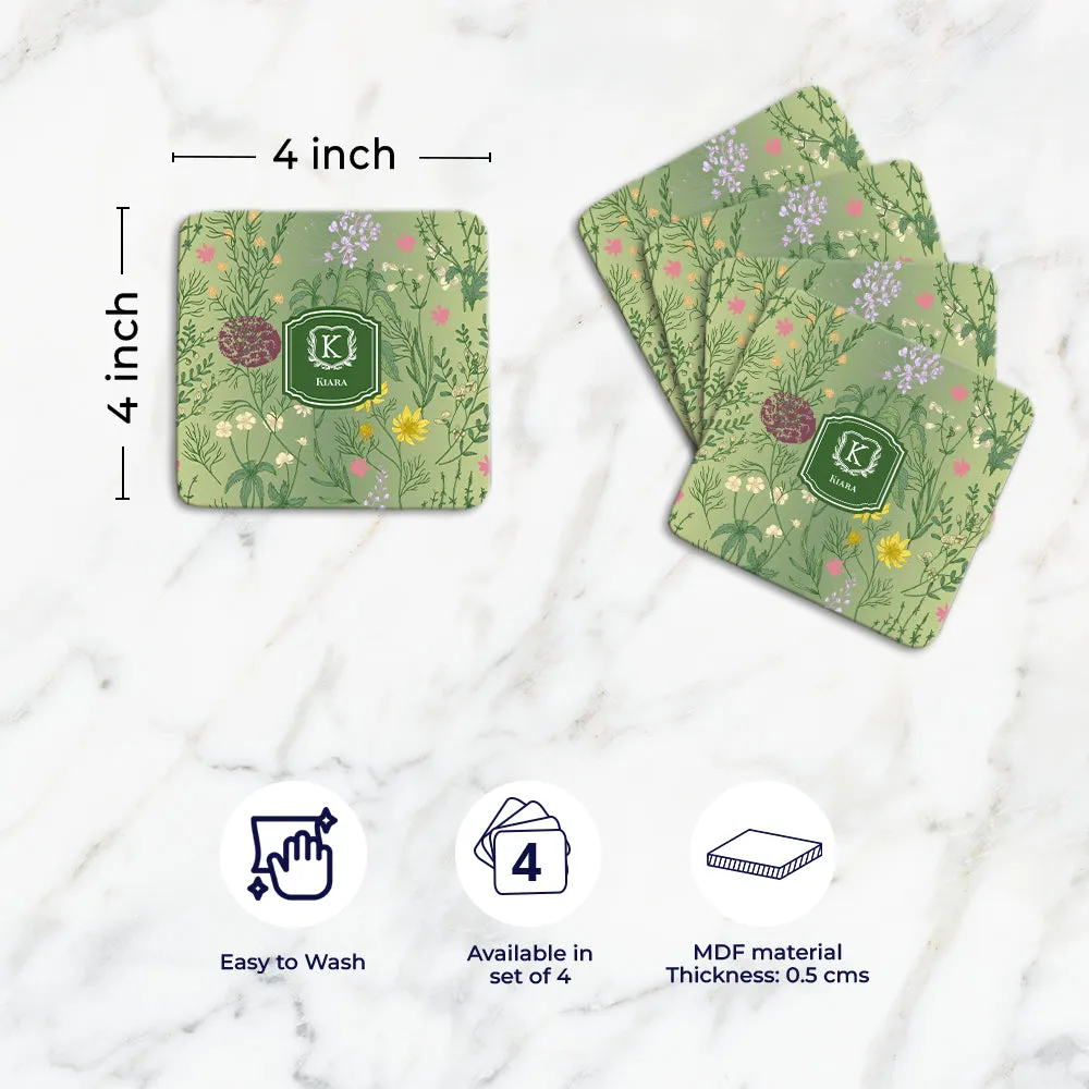 Wildbloom Tableware Set (4 Placemats & 4 Casters)