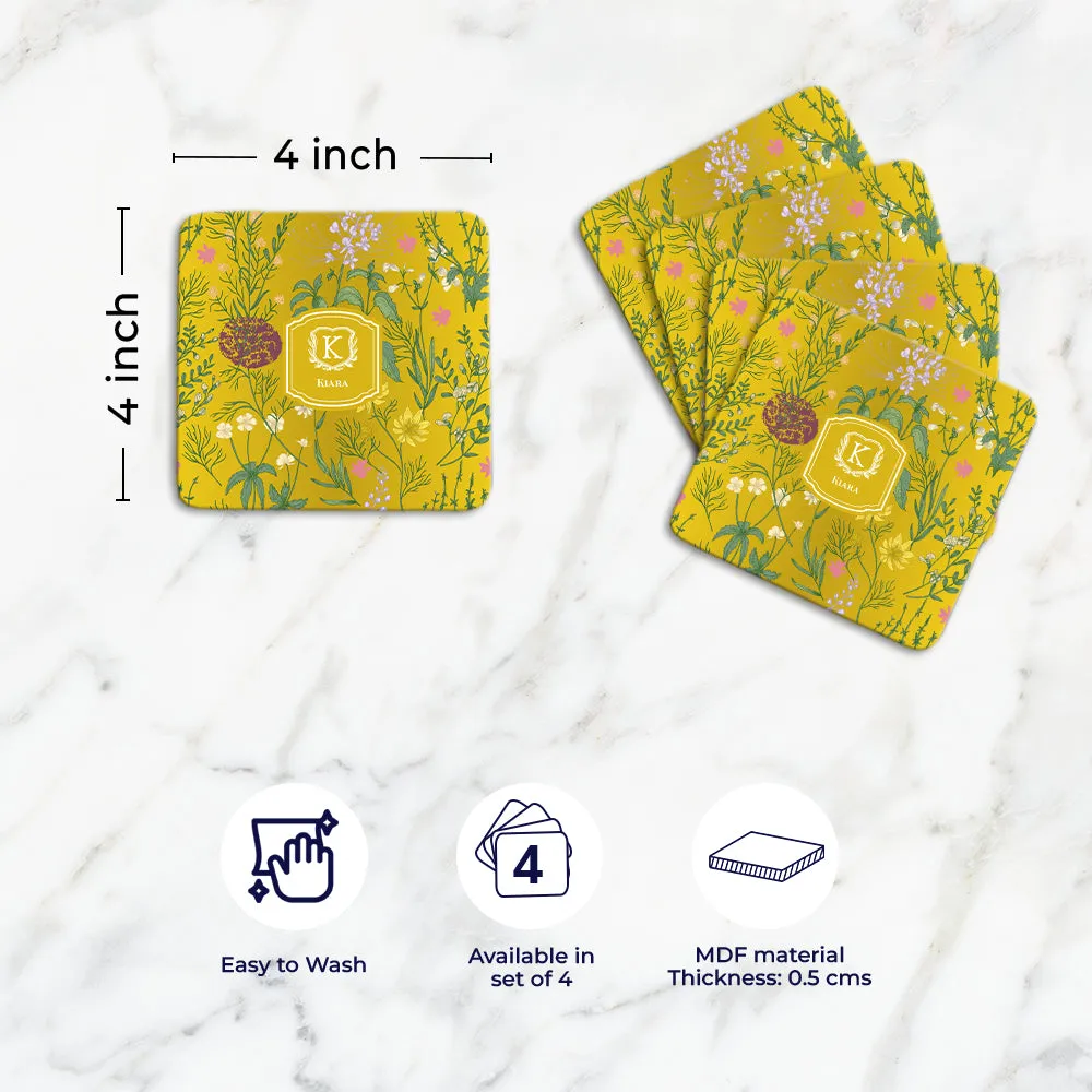 Wildbloom Tableware Set (4 Placemats & 4 Casters)