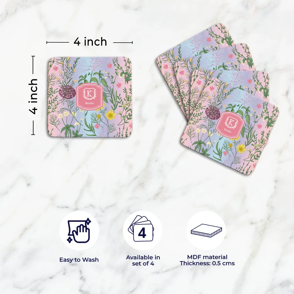 Wildbloom Tableware Set (4 Placemats & 4 Casters)
