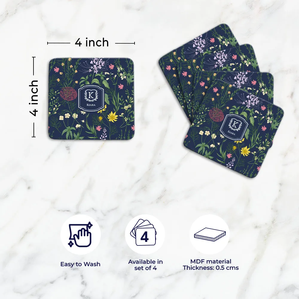 Wildbloom Tableware Set (4 Placemats & 4 Casters)