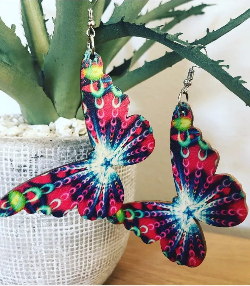 Wood Cut Out Earings